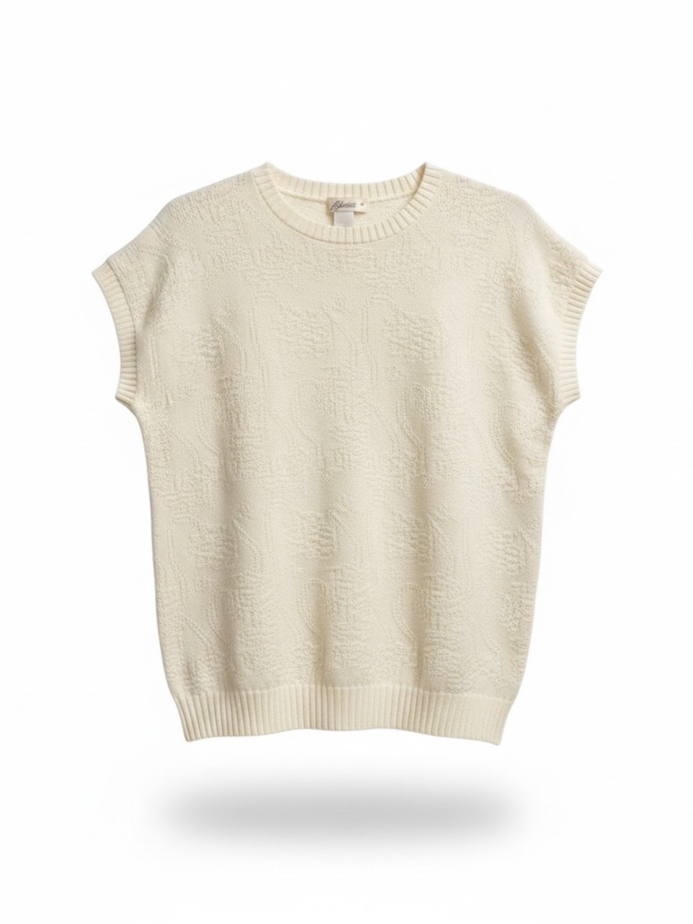Vintage Paulette’s Women's Cream Short-Sleeve Crewneck Sweater